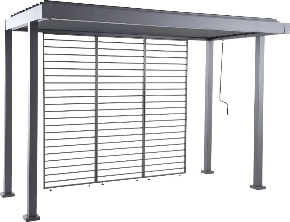 Sunfun Pergola s nastaviteľnou strechou BBQ, pôdorysný rozmer: 3,4 × 1,6 m, výška: 2,35 m, antracit