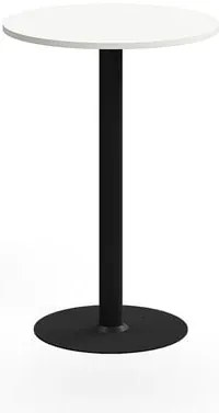 Barový stôl ALVA, Ø700x1000 mm, s kotvením do zeme, HPL, čierna/biela