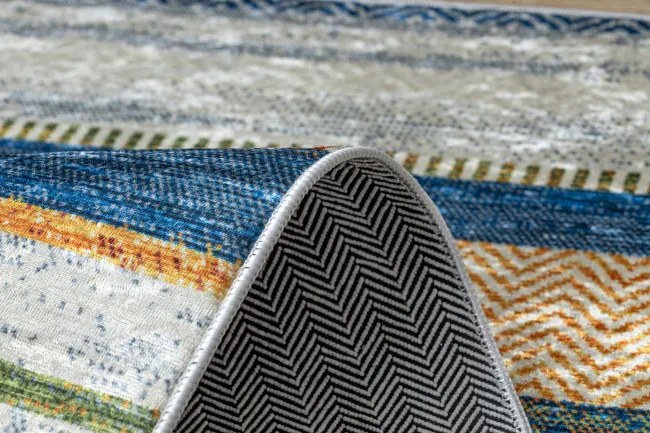 Protišmykový koberec / behúň ANDRE 35950 modrý / žltý