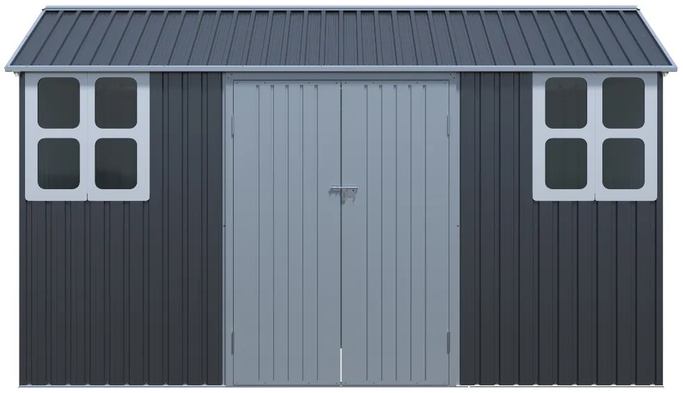 Záhradný domček BestBerg ZCH-6AB / 6,3 m² / 366 x 172 x 222 cm / sivá/biela