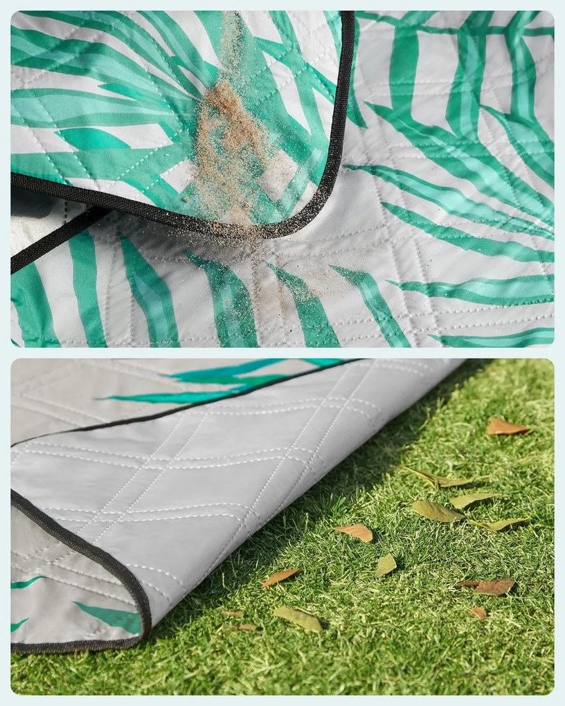 Songmics Pikniková deka Tropical 200x200 cm vzorovaná