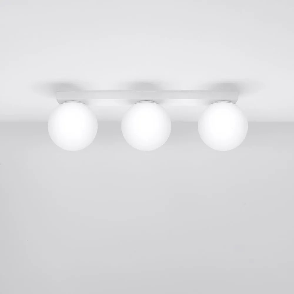 Biele stropné svietidlo so skleneným tienidlom ø 12 cm Umerta – Sollux