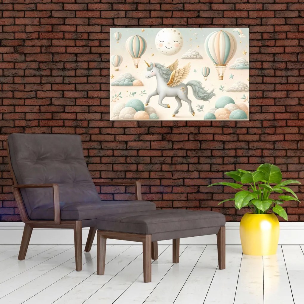 Obraz - Šťastný jednorožec (90x60 cm)