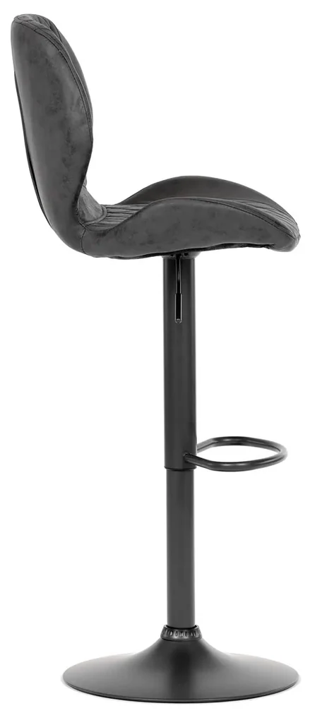 Autronic - Židle barová, černá COWBOY látka, černá podnož - AUB-431 BK3 AKCE