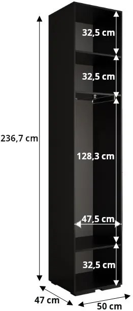 Šatníková zostava Inova 1 - čierna / 150 cm