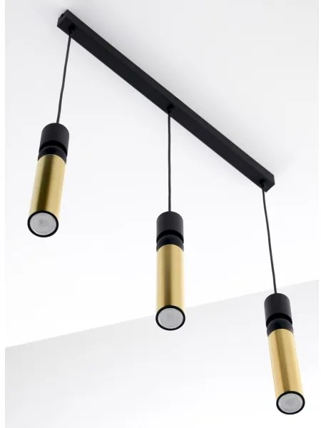 Jupiter 2007 - Luster na lanku ALAS 3xGU10/10W/230V zlatá/čierna
