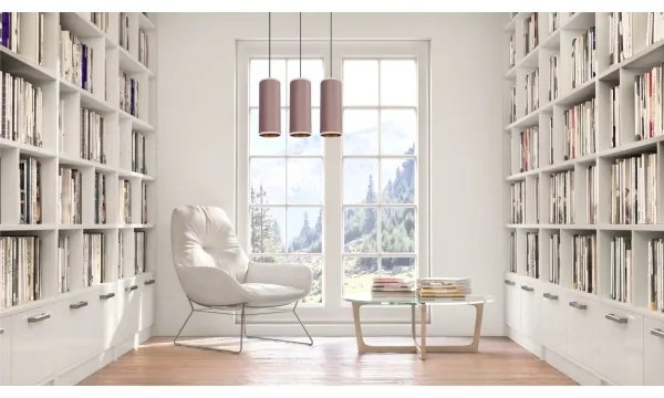Luster na lanku AVALO 3xE27/60W/230V ružová/medená