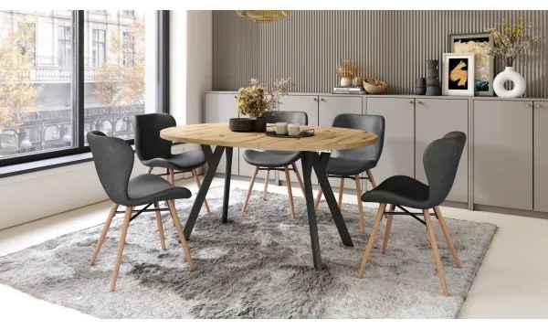 Rozkladací jedálenský stôl ARTUR dub artisan/čierna