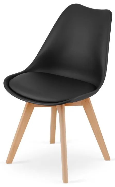 Jedálenská zostava stôl Artisan 80 X 80 čierne nohy + 4 stoličky MARK čierne/ prírodné nohy