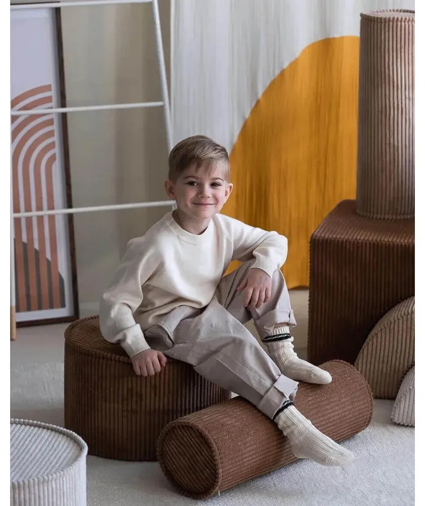 Hnedý menčestrový detský pohovkový vankúš Roll – Wigiwama