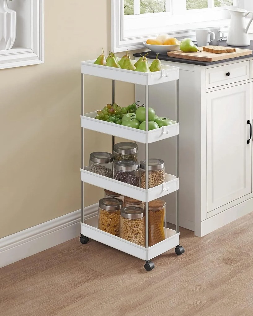 Regál na kolieskach VOXO I biely