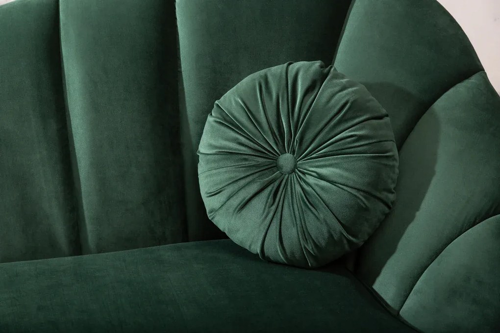 Trojmiestna pohovka ARIELLE 220 cm nadčasová zelená zamatová