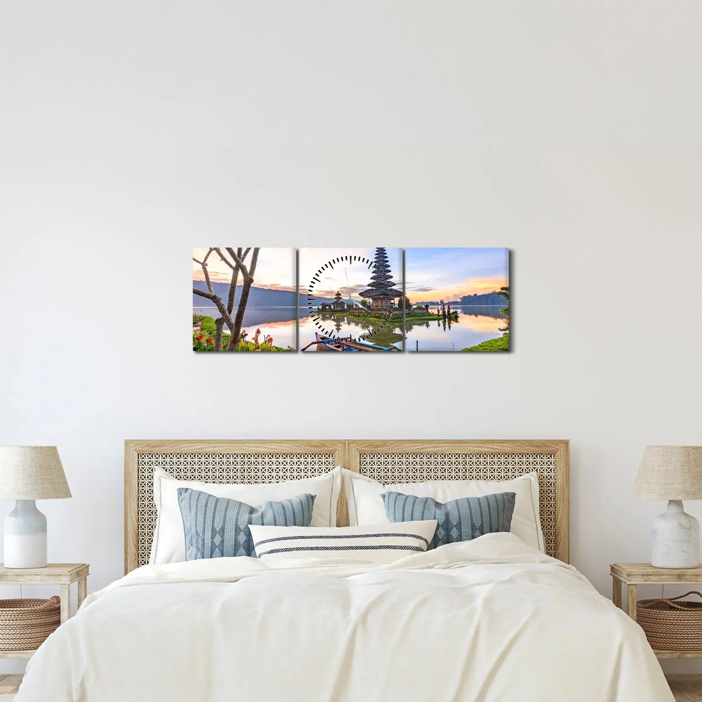 Obraz - Chrám Shaivite (s hodinami) (90x30 cm)