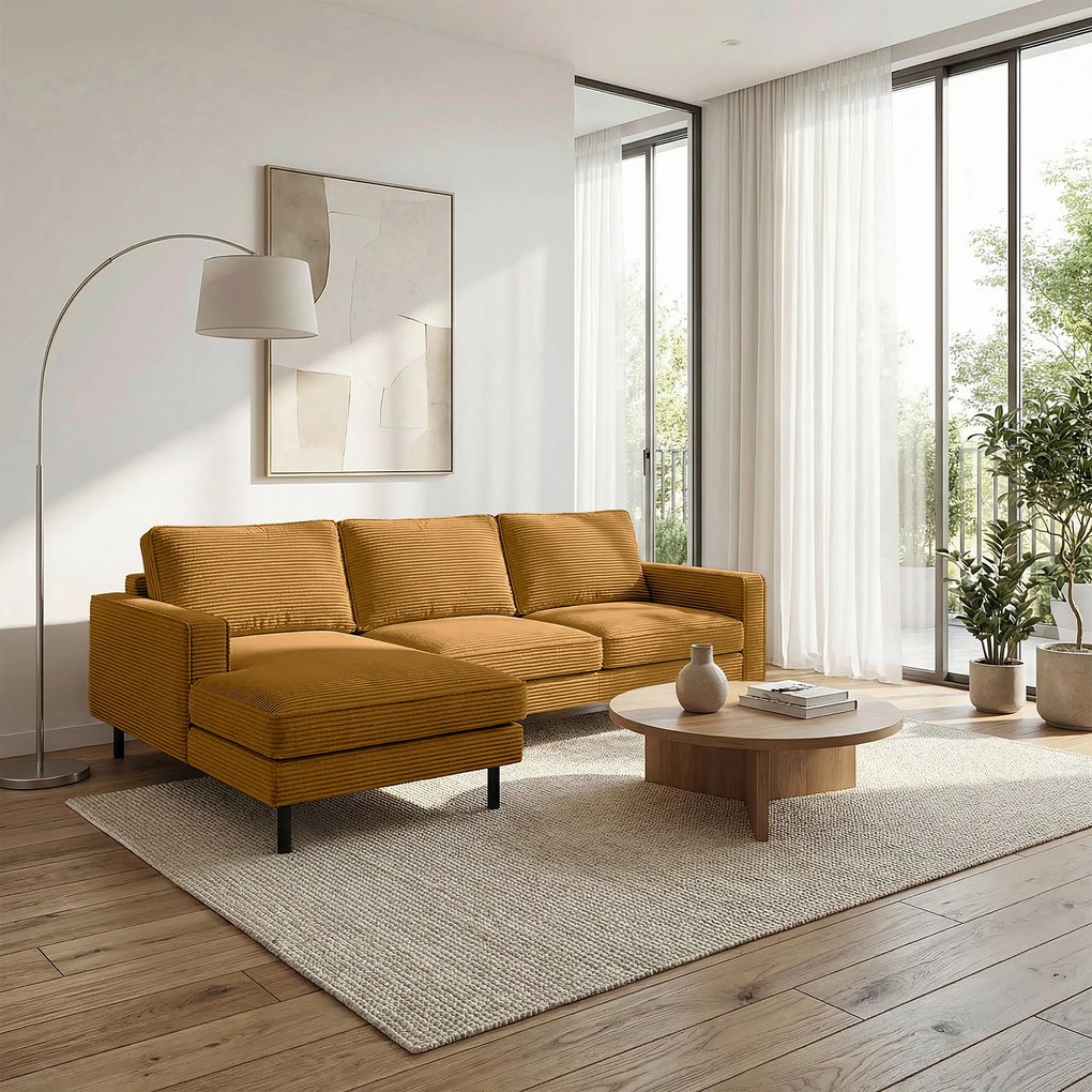 XXXLutz ROHOVÁ SEDAČKA, textil, horčicovožltá Livetastic - Sedačky - 00295101523H