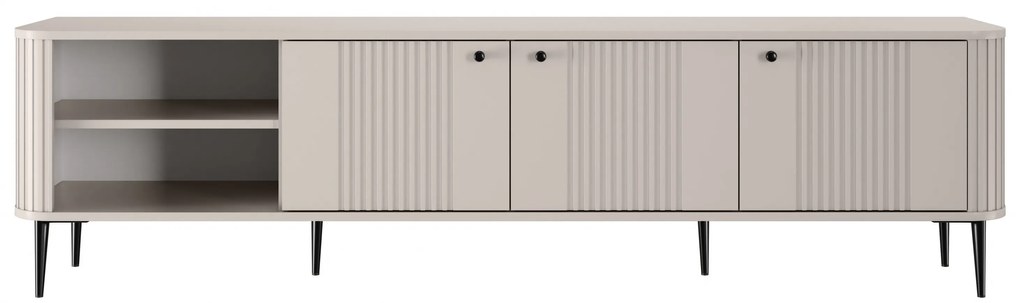 TV stolík Vespera 3D 187 cm - kašmírová / čierne nožičky