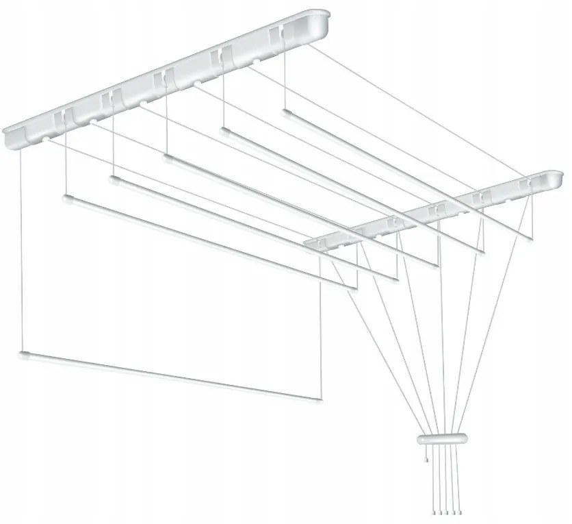 Erga Erga, stropný vešiak na sušenie bielizne 6x140 cm, biela, ERG-SEP-10SUSSUF6PP14