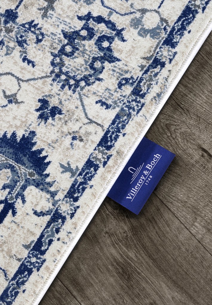 Villeroy & Boch, Behúň Villeroy & Boch 106121 Cream, Blue, 80x240, modrá, obývacia izba