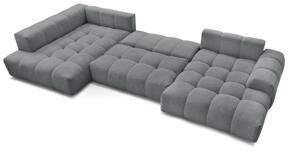 Tmavosivá ženilková rozkladacia/s úložným priestorom rohová pohovka (ľavý roh/do tvaru "U") Everest – Bobochic Paris