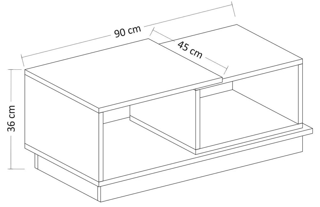 Konferenčný stolík Concept (antracit + dub). Vlastná spoľahlivá doprava až k Vám domov. 1089133