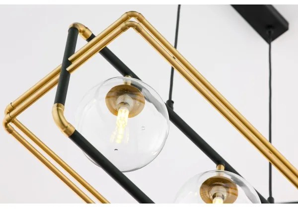 Jupiter 2030 - Luster na lanku FIORI 3xG9/10W/230V čierna/zlatá/číra