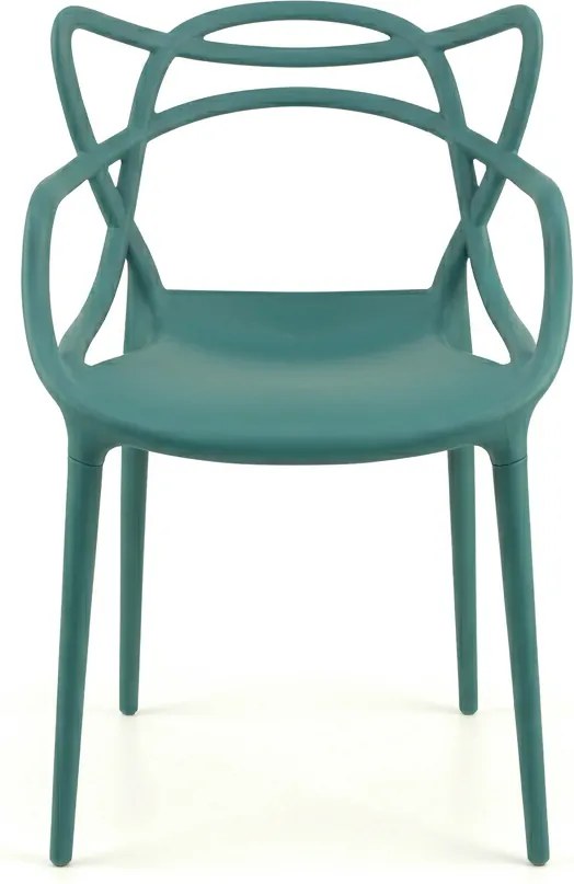 Sada 4 ks plastových stoličiek KATO, petrolejová