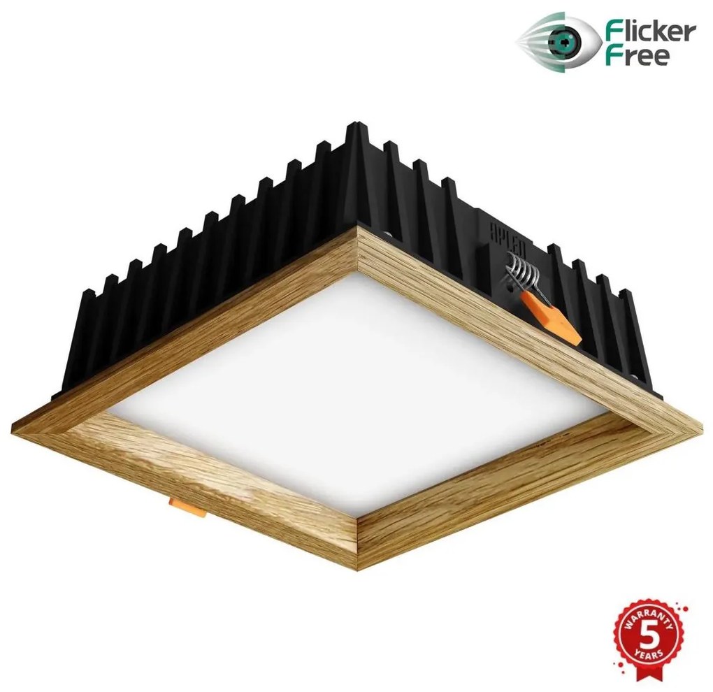 APLED - LED Podhľadové SQUARE WOODLINE LED/12W/230V 3000K 17x17 cm dub masív