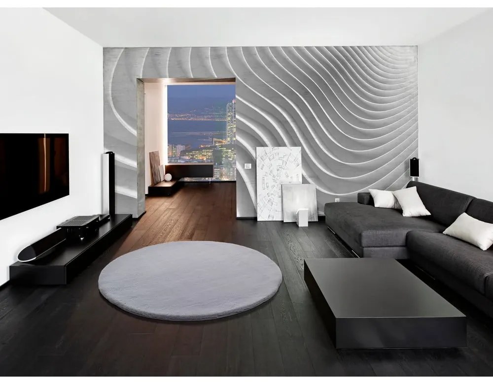 Sivý koberec Universal Fox Liso, Ø 120 cm