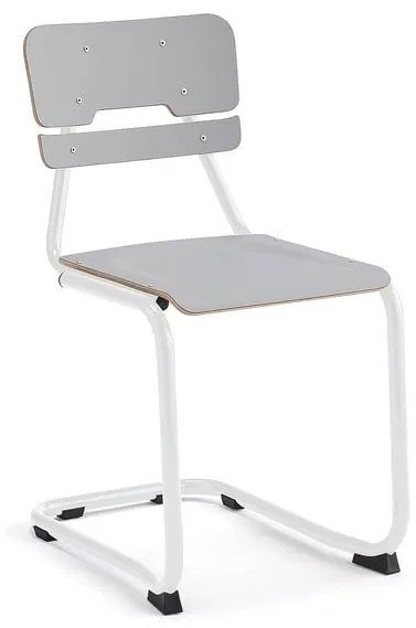 Školská stolička LEGERE I, V 450 mm, biela, šedá
