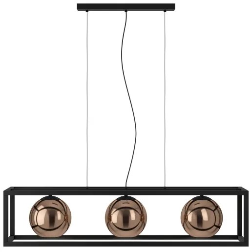 Eglo 390091 - Luster na lanku CORDOBA 3xE27/40W/230V medená/čierna