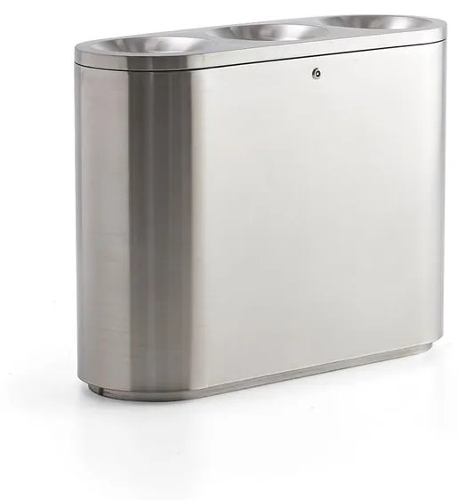 Odpadkový kôš na triedenie odpadu Clark, 3x48 L, nerez