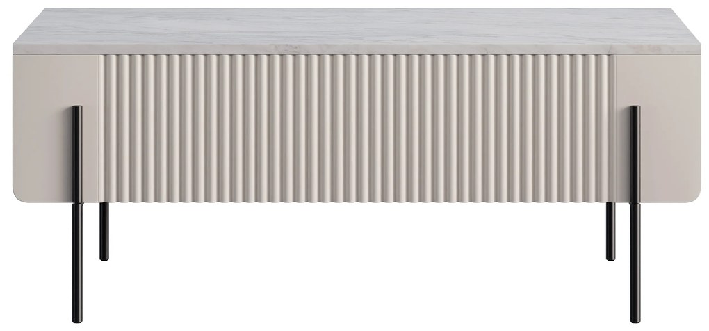 Konferenčný stolík Malmi 100 cm - kašmírová / crema bianca / čierna