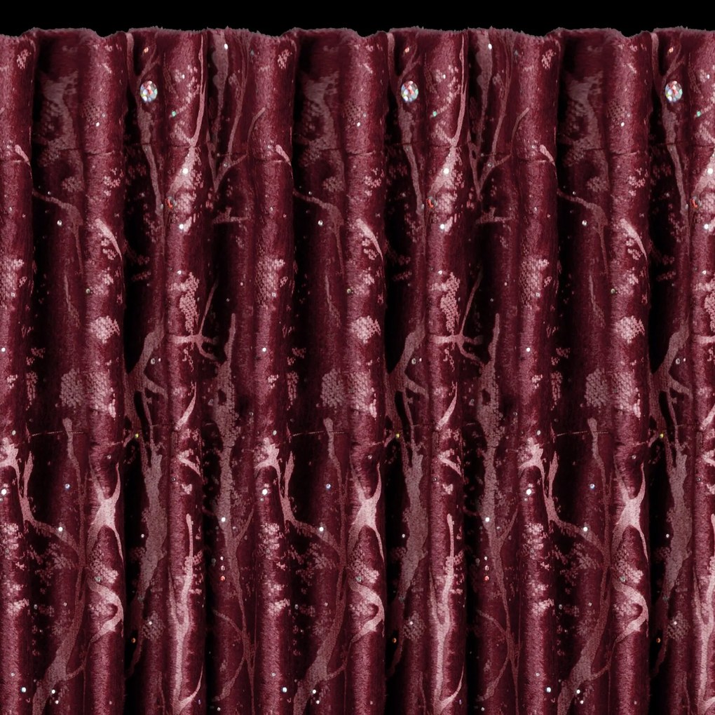 ZÁVES NA PÁSKE AMINA 140X270 CM BORDOVÁ