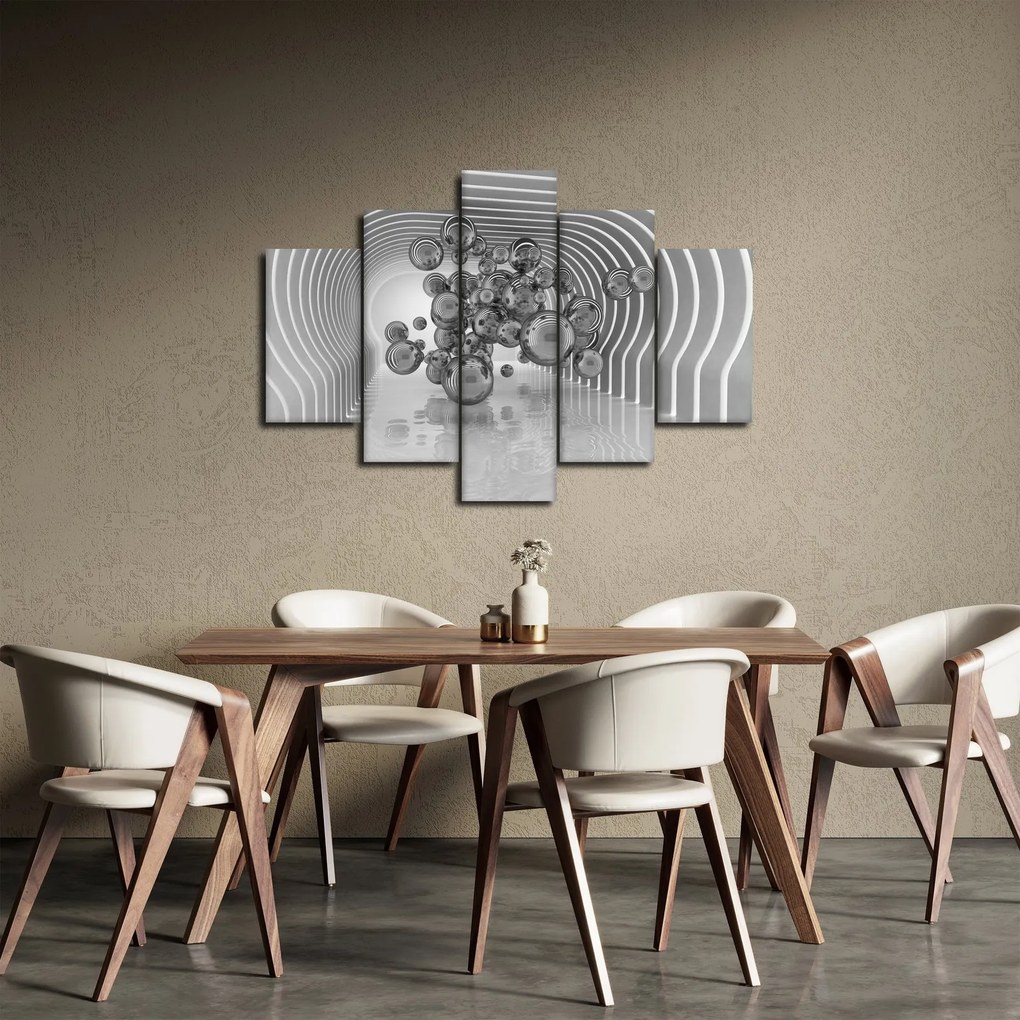Obraz - Čiernobiele bubliny (150x105 cm)