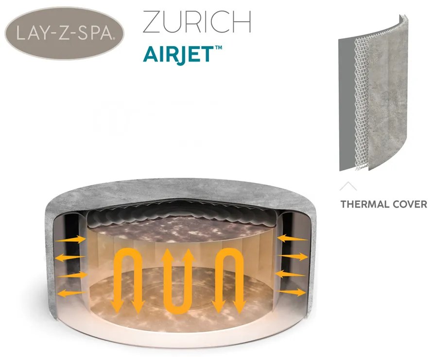 Bestway Nafukovacia Bestway Vírivka Lay-Z-Spa Zurich Jacuzzi