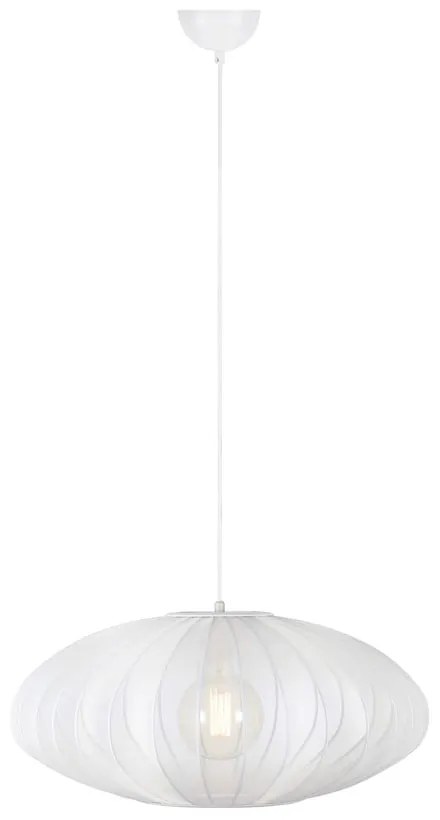 Biele závesné svietidlo s textilným tienidlom ø 60 cm Florence – Markslöjd