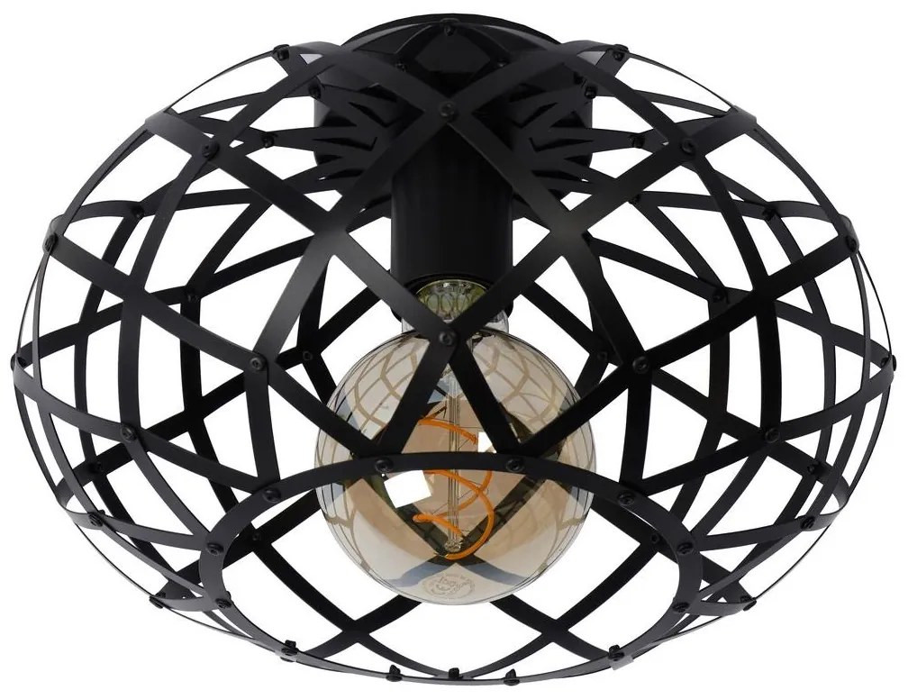 Lucide 21117/30/30 - Stropné svietidlo WOLFRAM 1xE27/40W/230V čierna