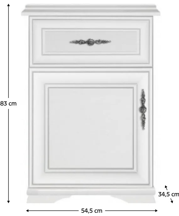 Skrinka KENTAK 1D1SL/P, alpská biela