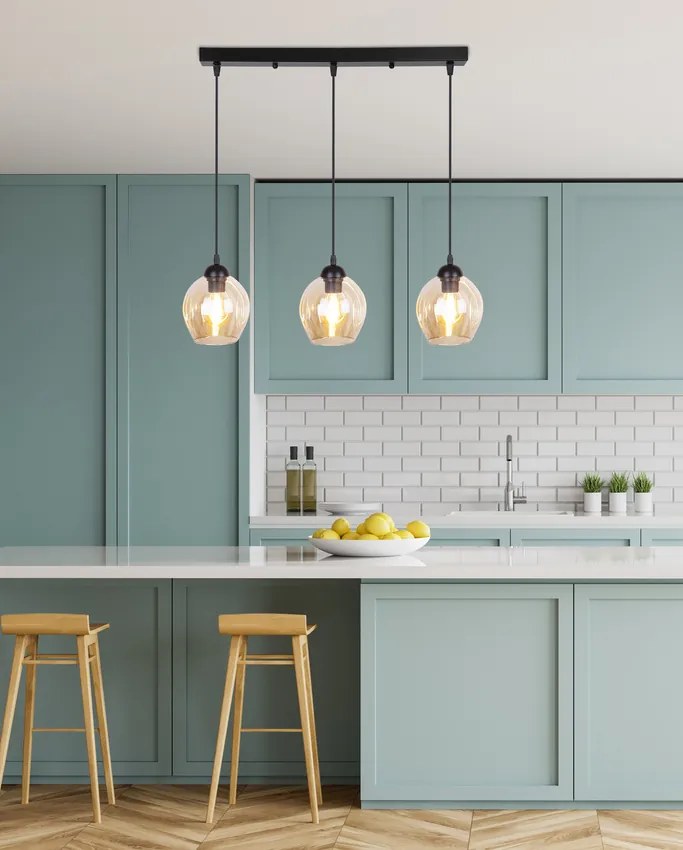 Candellux Čierno-hnedý závesný luster Aspa pre žiarovku 3x E27 33-00606