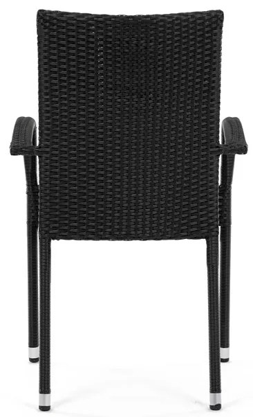 Autronic BONTEC Záhradná stolička, kov, polyratan, čierna, AZC-S2113 BK Farba: Čierna