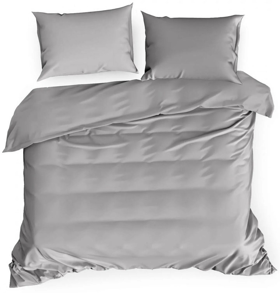 BAVLNENÉ OBLIEČKY HARMONY 200X220 CM, 2KS 70X80 CM STRIEBORNÉ