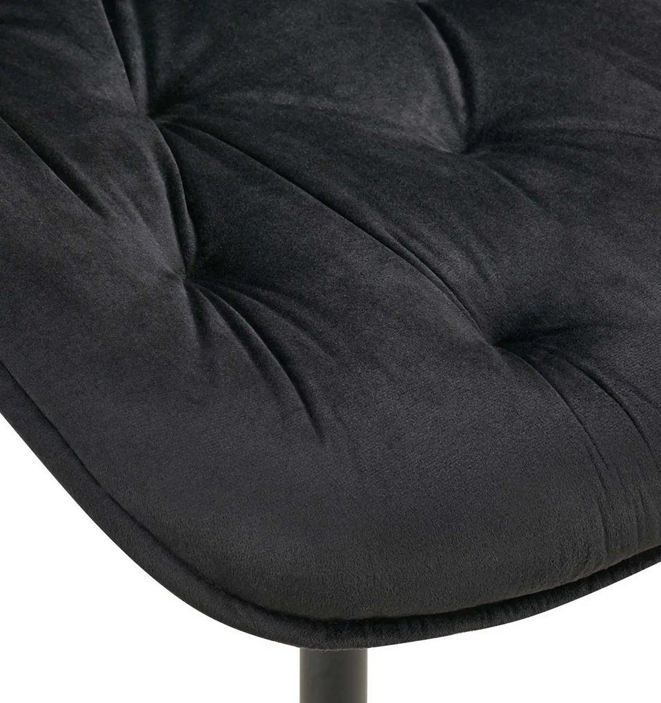 Jedálenská stolička Wallace - zamat - Čierna