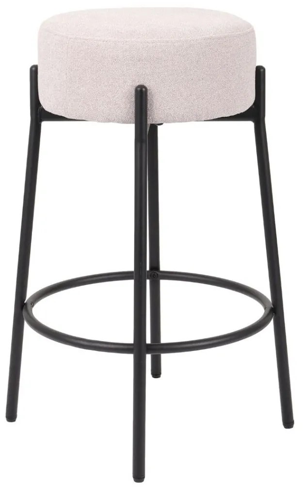 Barová stolička s opierkou na nohy Holly, čalúnená – béžová