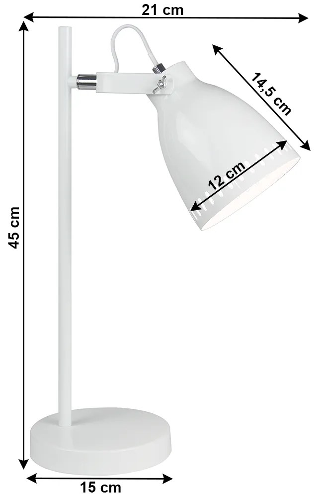 Biela stolná lampa AIDEN TYP 1