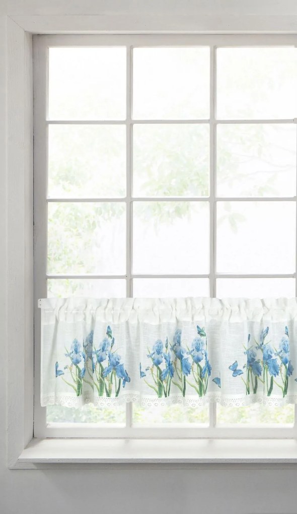 Dekorstudio Kuchynská etamínová záclona s čipkou IRIS Rozmer záclonky: 60x150cm