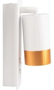 Nástenné bodové svietidlo s USB nabíjačkou 1xGU10/35W/230V biela/zlatá