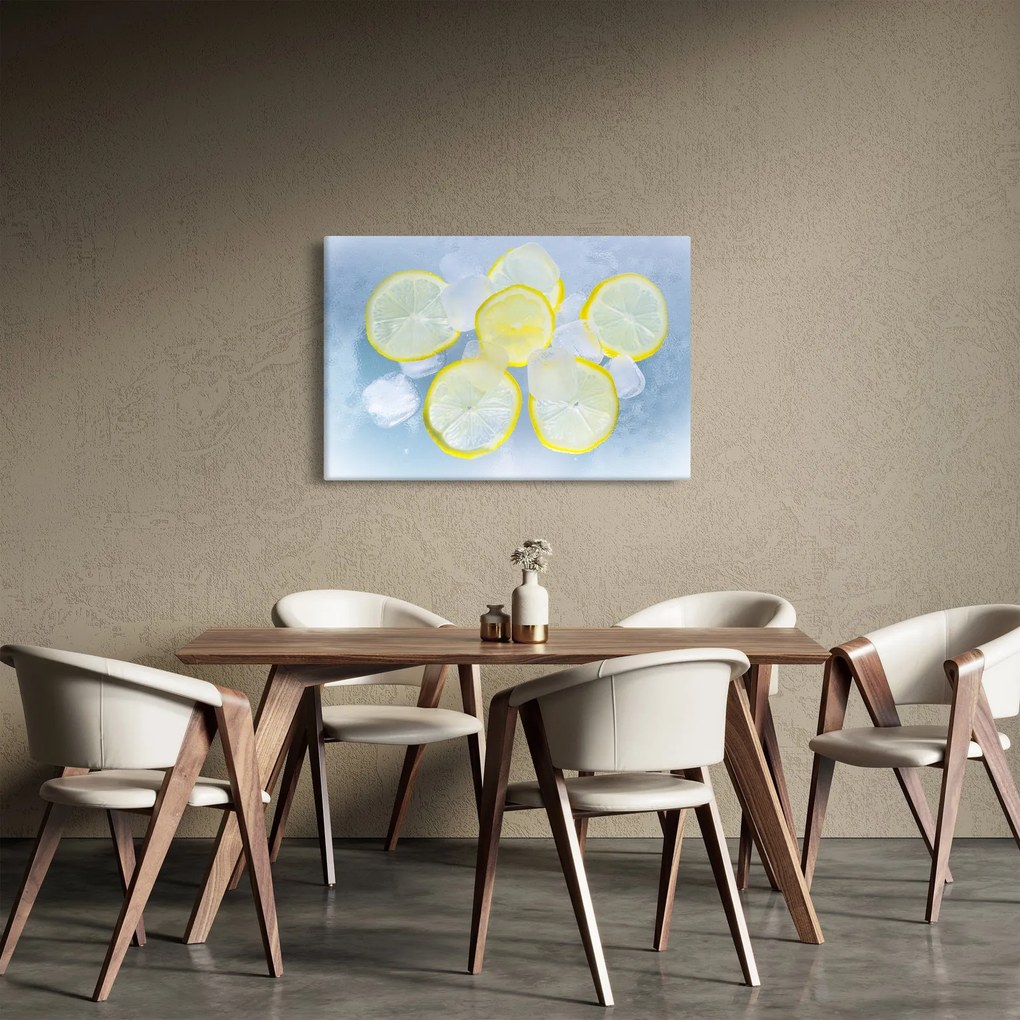 Obraz citróna v ľade (90x60 cm)