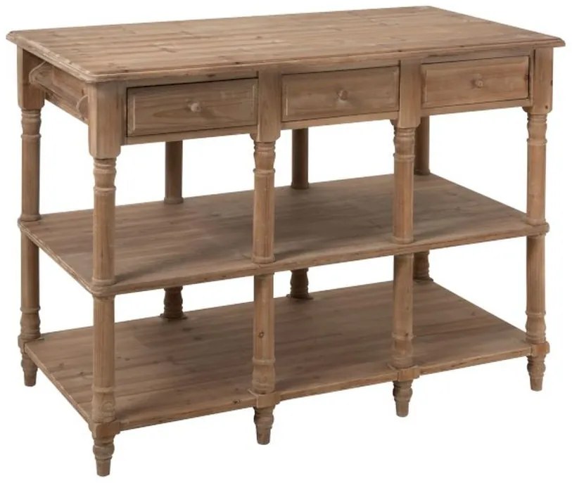 Drevený konzolový stolík so zásuvkami prírodné drow - 131 * 70 * 95 cm