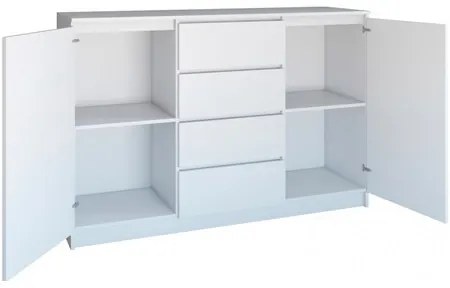 Komoda 2D4S 140 cm - biela mat