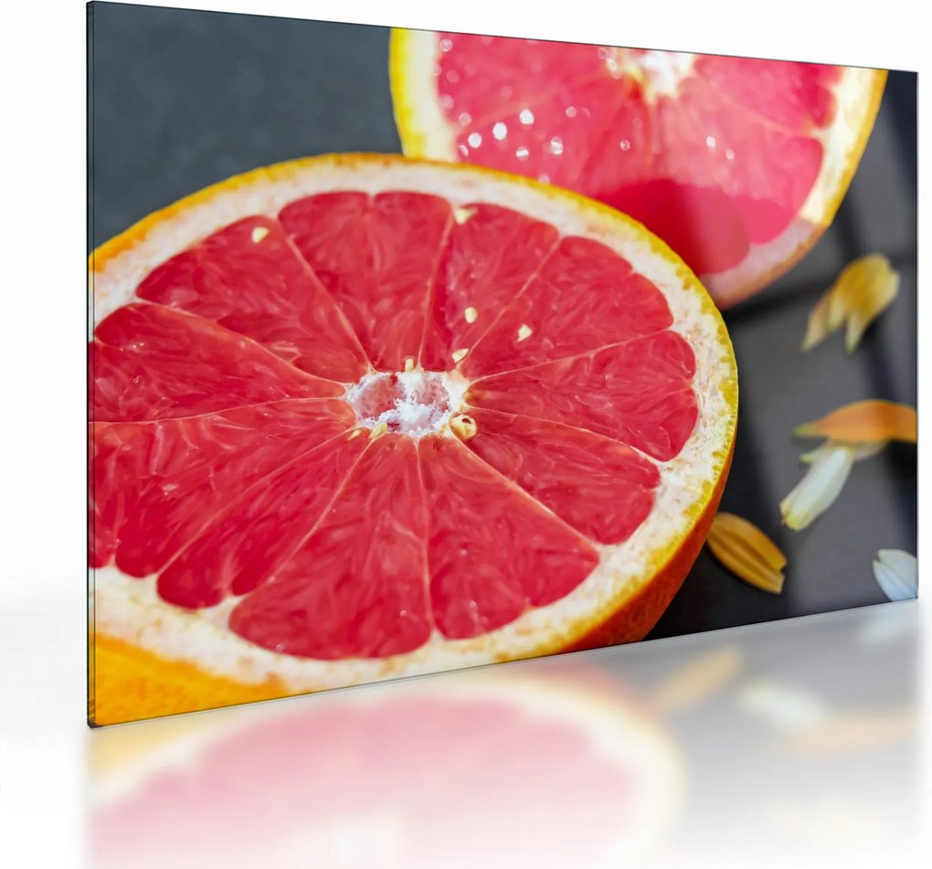 Sklenený obraz rozkrojených grapefruitov (70x50 cm)