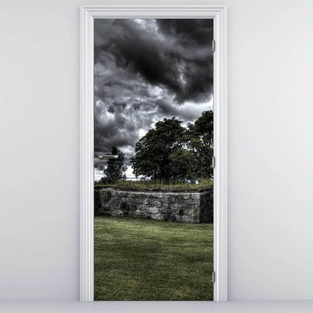 Fototapeta na dvere - Zatiahnutá obloha (95x205cm)